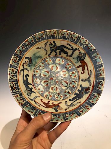 Rare Seljuk Pottery Bow, Iran Circa 1040-1250