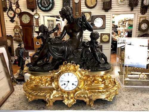  French Gilt Bronze Mantel Clock,  Tiffany & Co. Circa 1870