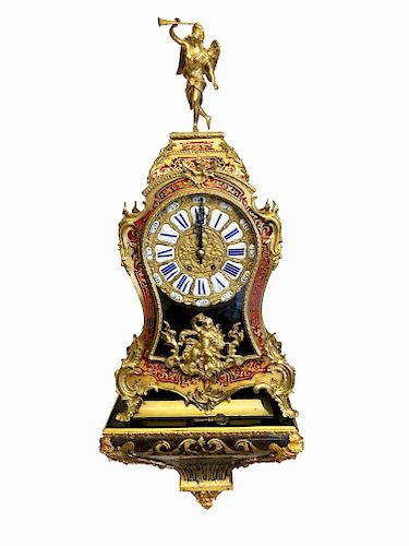 French Boulle Style Brass Inlaid Bracket Clock Circa 1870