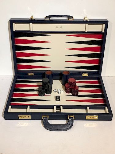 Scully & Scully Professional Leather Backgammon Set