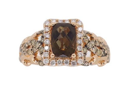SOLD Le Vian Quartz and Diamond Ring
