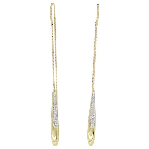 Threaded Style Diamond Earrings