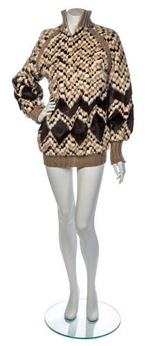 * A Chombert Brown Mink and Cable Sweater, No size.