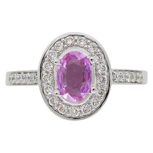 Pink Topaz and Diamond Ring
