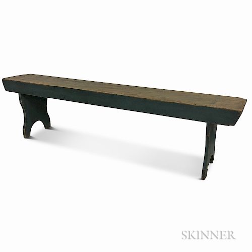 Blue-painted Pine Bench