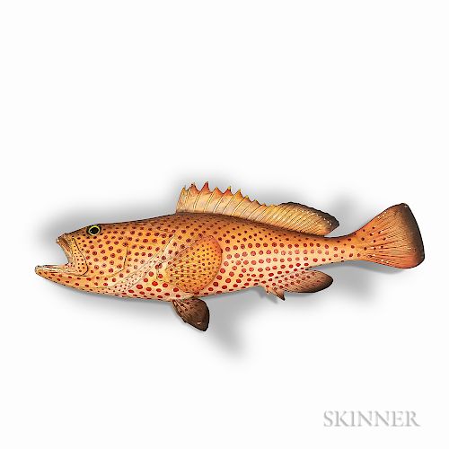 Paint-decorated Speckled Fish Trophy