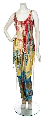 * A Laura Biagiotti Multicolor Tunic and Pant, No size.