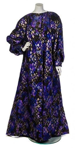 * A Purple Metallic Evening Coat, No size.