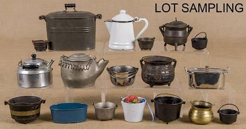Large collection of miniature cookware, to includ