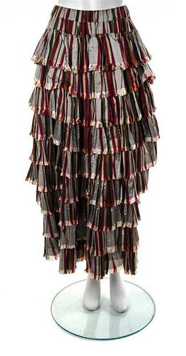 * A Stephan Janson Striped Tiered Skirt, Size 42.