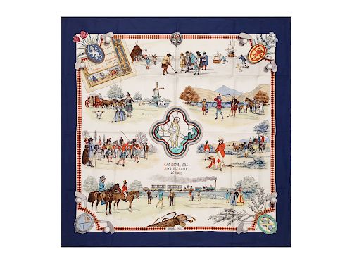 Hermès - Royal and Ancient Game of Golf silk twill scarf