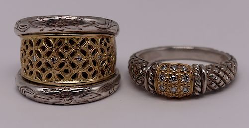 JEWELRY. 18kt Gold, Sterling, and Diamond Rings.
