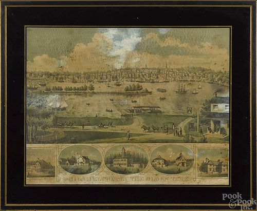 Color lithograph of Philadelphia in the Olden Tim