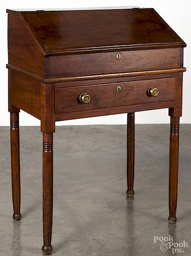 Sheraton cherry schoolmaster's desk, ca. 1830, 44'' h., 29 1/2'' w.
