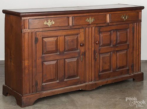 Walnut sideboard constructed from period and non-period elements, 40'' h., 64 1/2'' w.