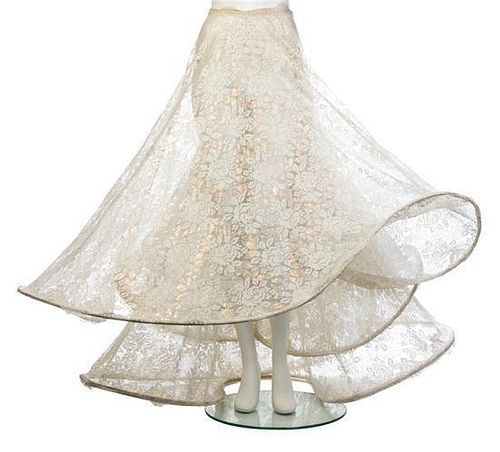 * A Cream Lace Oversized Hoop Skirt, No size.