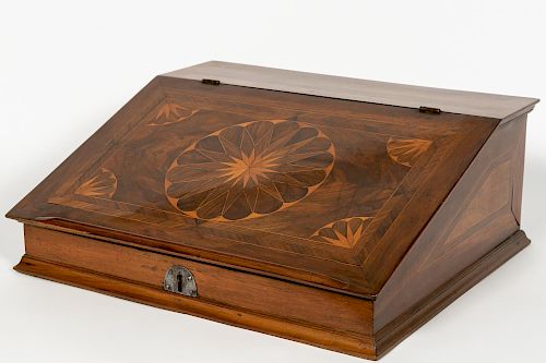 19th C.  Large Mahogany Inlaid Book Stand