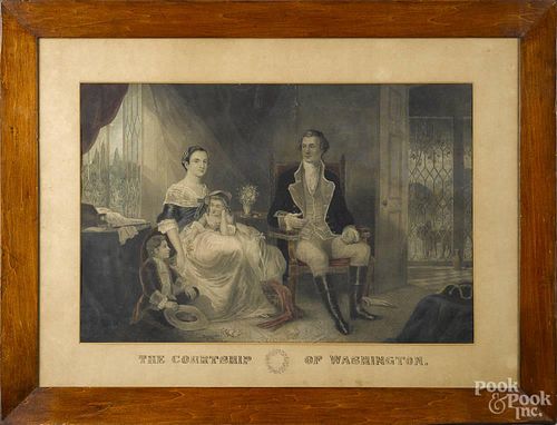 Thomas & Eno chromolithograph, titled Washington and His Family, 16'' x 23 1/2''