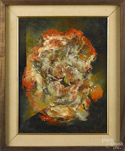 Emilie Des Atlee (American 1915-2013), oil on canvas, titled Petrified Wood, signed lower right