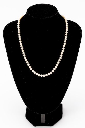 Mikimoto, Sterling Silver and Akoya Pearl Necklace