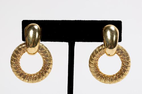 Tiffany & Co. 18k YG Door Knocker Style Earrings