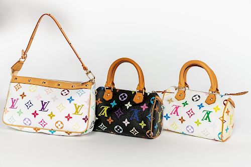 3 Louis Vuitton Multi Color Monogram Mini-Bags sold at auction on 8th  December