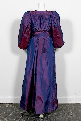 2pc Yves St. Laurent Couture Purple Evening Gown