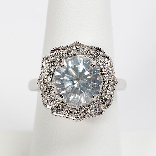 4.77ct Diamond & 18k WG Engagement Ring, GIA Cert.