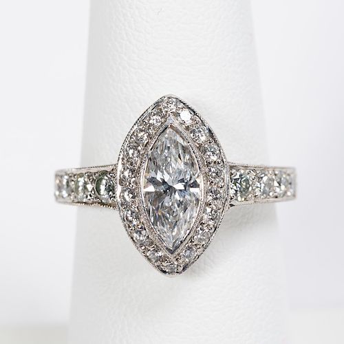 Platinum & Diamond Marquis Cut Engagement Ring