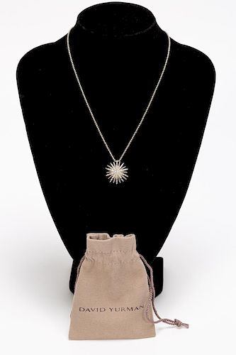 David Yurman Starburst Diamond Pendant Necklace