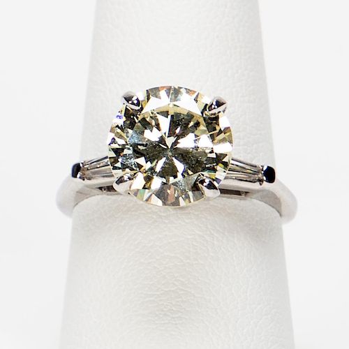 14k White Gold & 4.46CT Diamond Engagement Ring