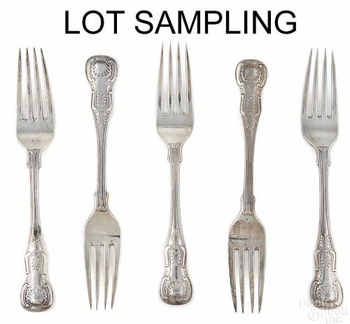 Set of twelve Philadelphia silver forks, early 19