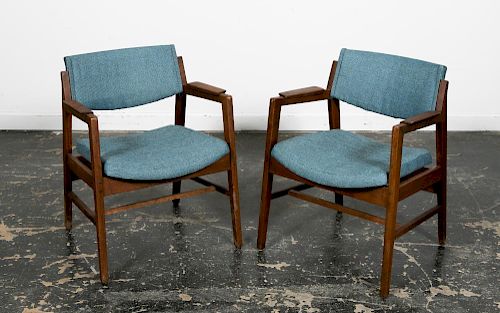 Pair, Mid Century Modern Walnut Chairs