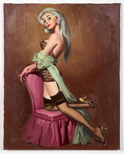 Donald Rusty Rust "Latricia" Pinup Oil Painting