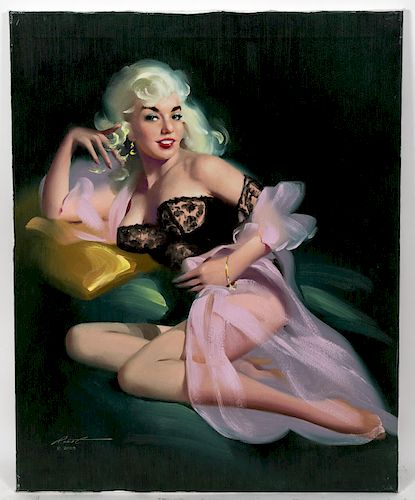 Donald Rusty Rust  "Kristen" Pinup Oil Painting