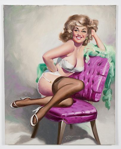 Donald Rusty Rust "Brooke" Oil On Canvas Pinup
