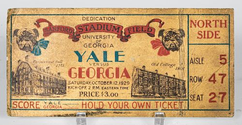 UGA Sanford Stadium Opening Game Original Ticket