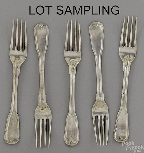 Set of twelve Irish silver forks, 1790, bearing t