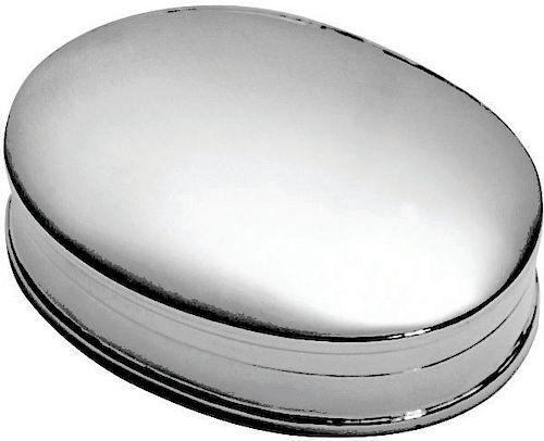 Sterling Silver Oval Pill Keepsake Box
