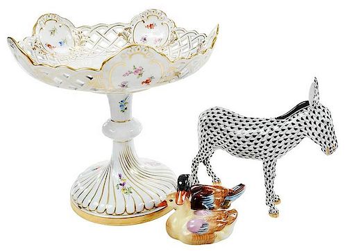 Three Porcelain Decorative Table Items