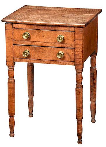 American Federal Tiger Maple Two Drawer Stand