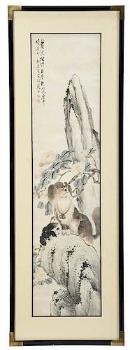 Chinese Ink and Water Color Scroll Painting