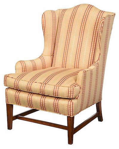 Federal Style Walnut Upholstered Easy Chair