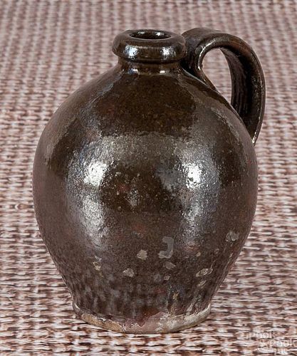 American redware jug, 19th c., 6 1/4'' h.
