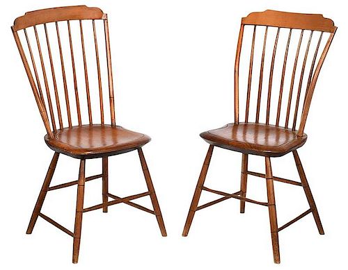 Pair American Windsor Side Chairs