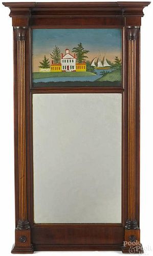 Federal mahogany mirror, ca. 1820, 33 1/2'' x 16 1