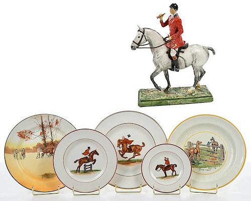 Dishes with Hand Painted Horse Scenes, Sculpture
