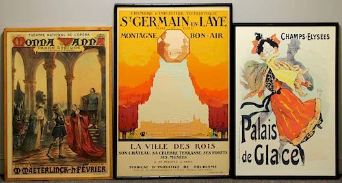 Lot of 3 Vintage French Lithograph Posters.