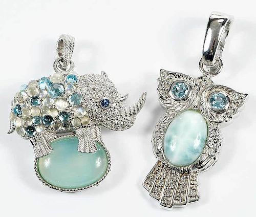 Judith Ripka Silver Pendant & Silver Owl Pendant