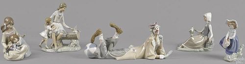 Five Lladro porcelain figures, tallest - 8 1/2''.